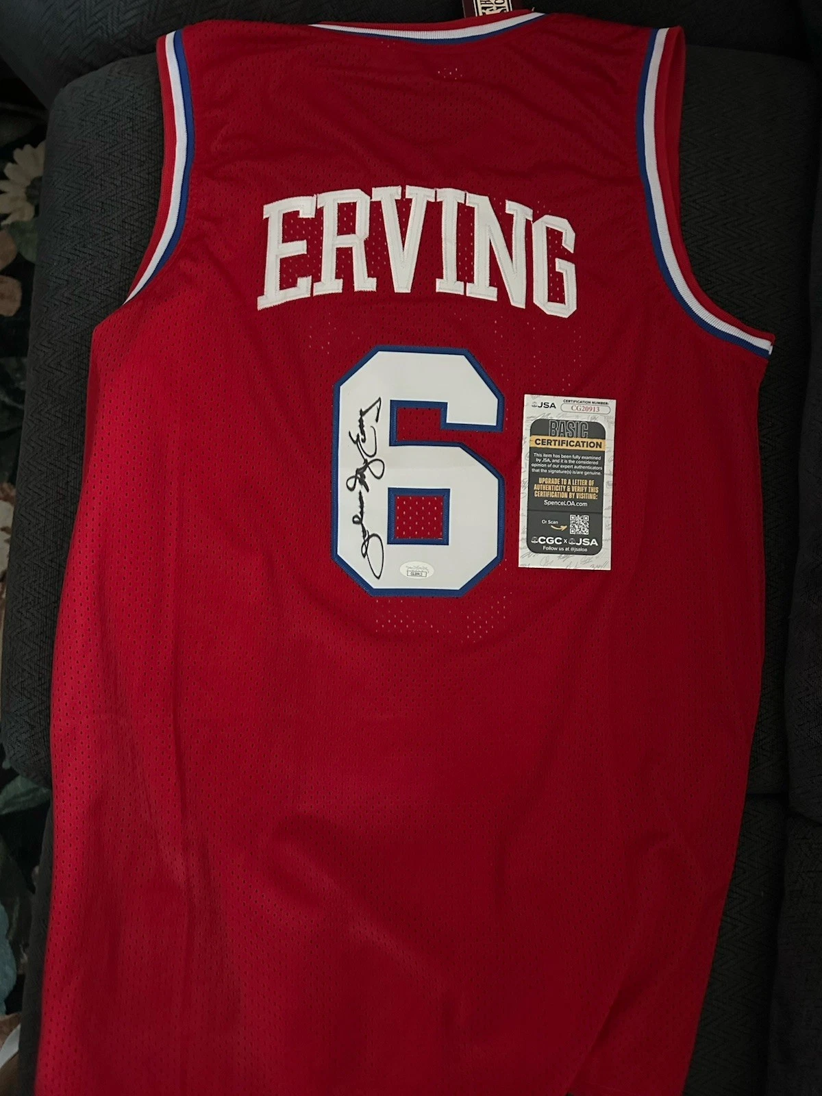 Julius Erving SIGNED Jersey Stitched XL JSA Authentication COA Doctor Dr J