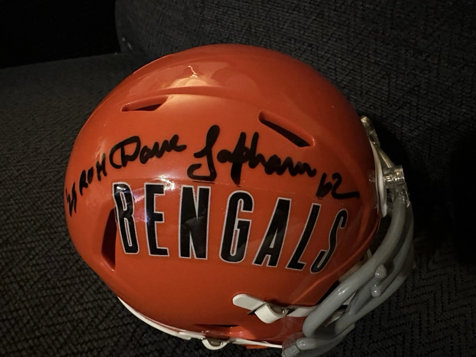 Dave Lapham Signed Cincinnati Bengals  Mini Helmet Autographed David 2025 ROH