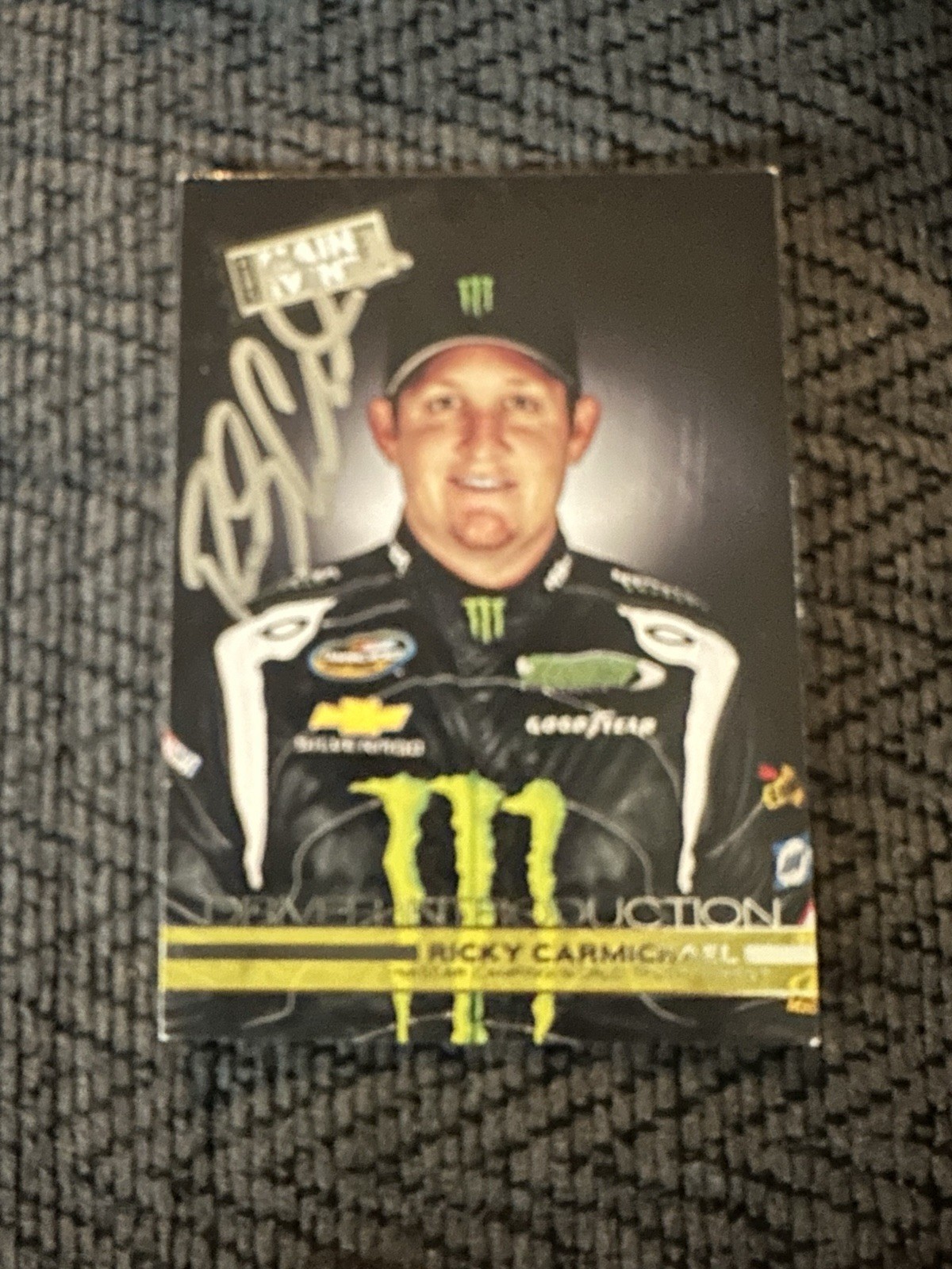 SIGNED TRADING CARD RICKY CARMICHAEL NASCAR AUTOGRAPHED MOTOCROSS AMA SUPERCROSS COLLECTIBLE MEMORABILIA