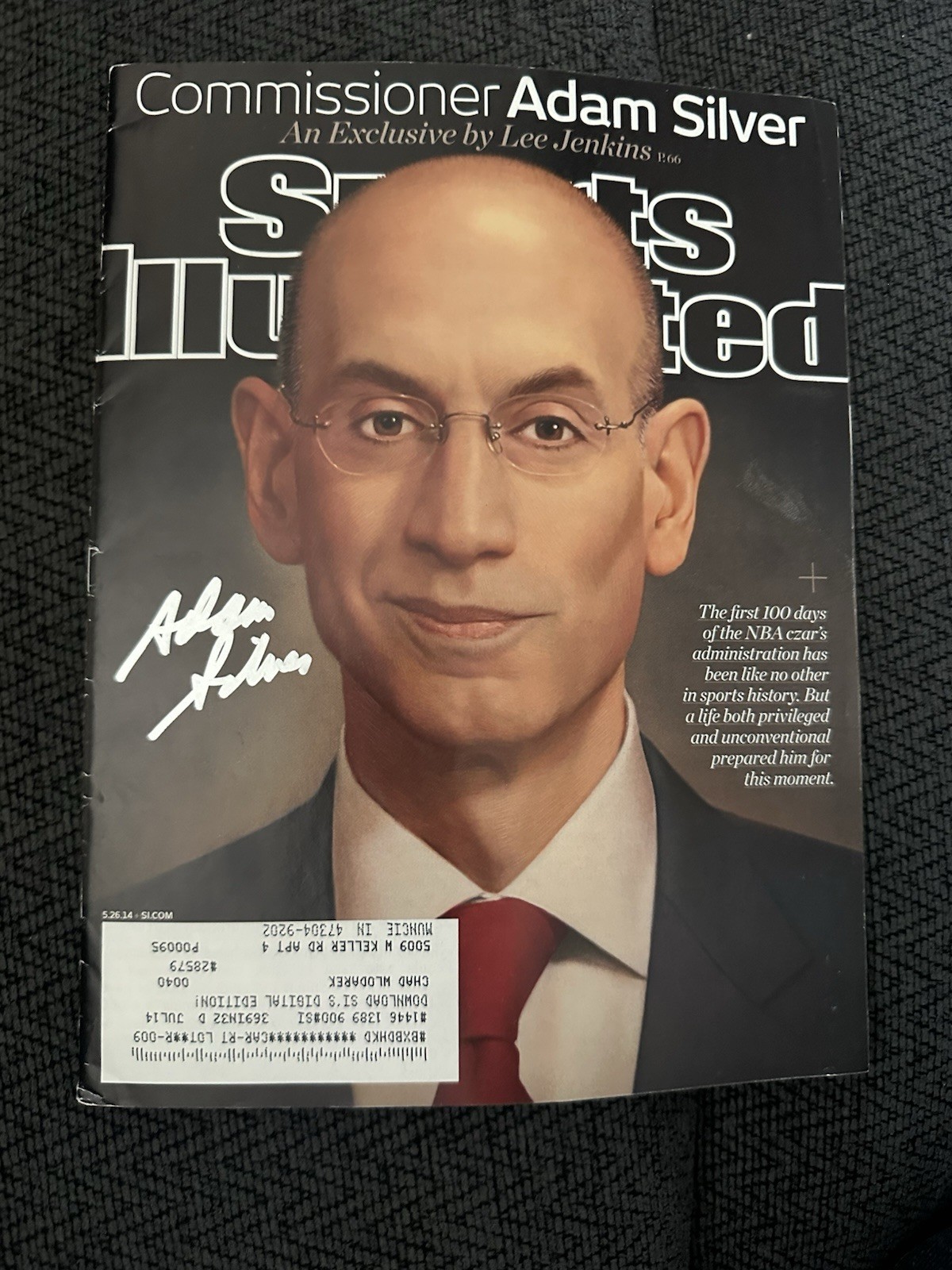 Adam Silver Signed Sports Illustrated Magazine Autographed