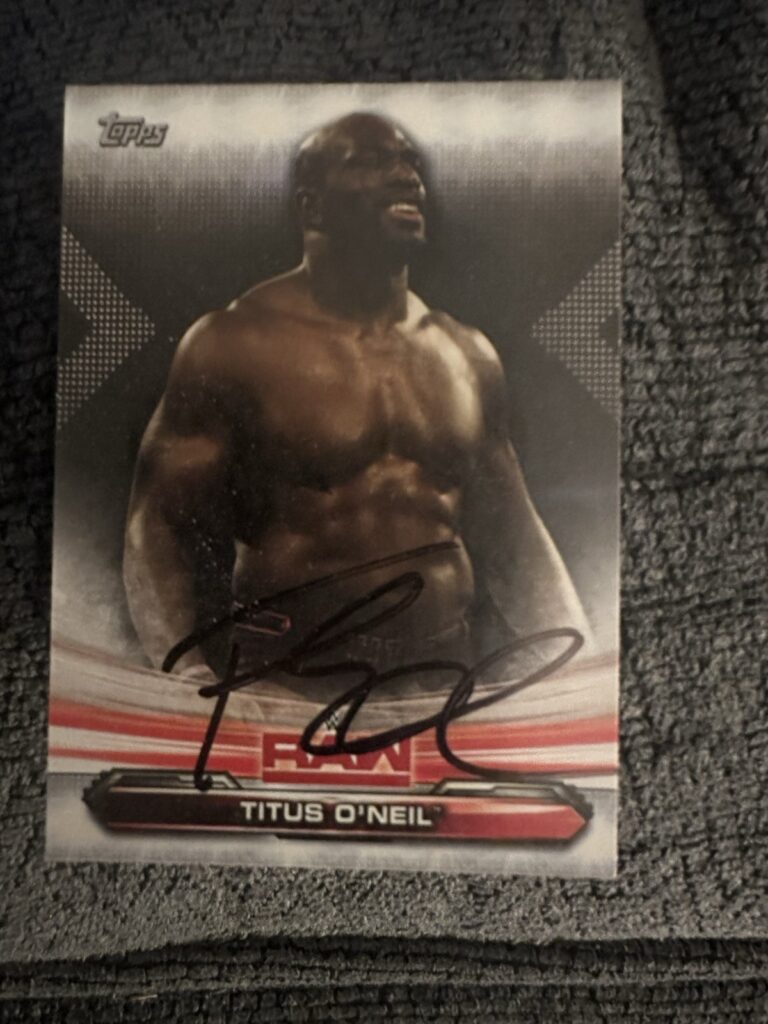 Titus O'Neill Signed Trading Card Autogrpahed WWE Wrestling