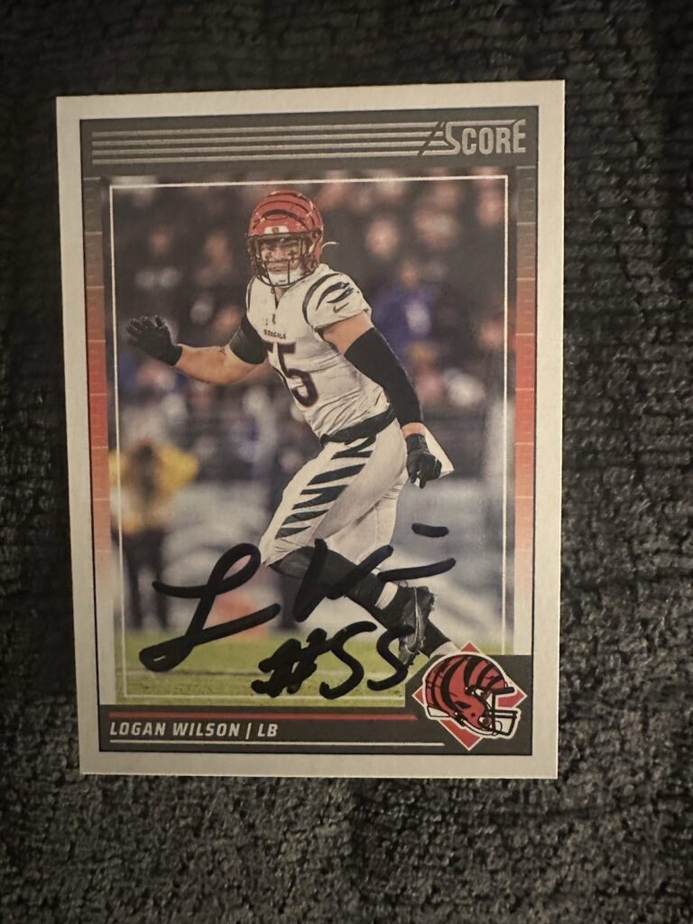 Logan Wilson Signed Trading Card Autographed Bengals