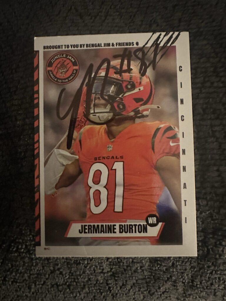 Jermaine Burton Signed Trading Card Autographed Bengals