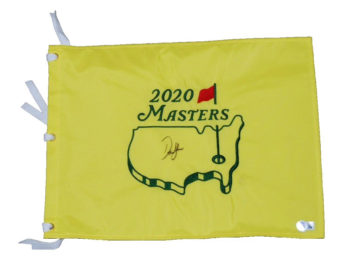 DUSTIN JOHNSON signed (2020 MASTERS) Augusta Golf pin flag BECKETT BAS BT56259