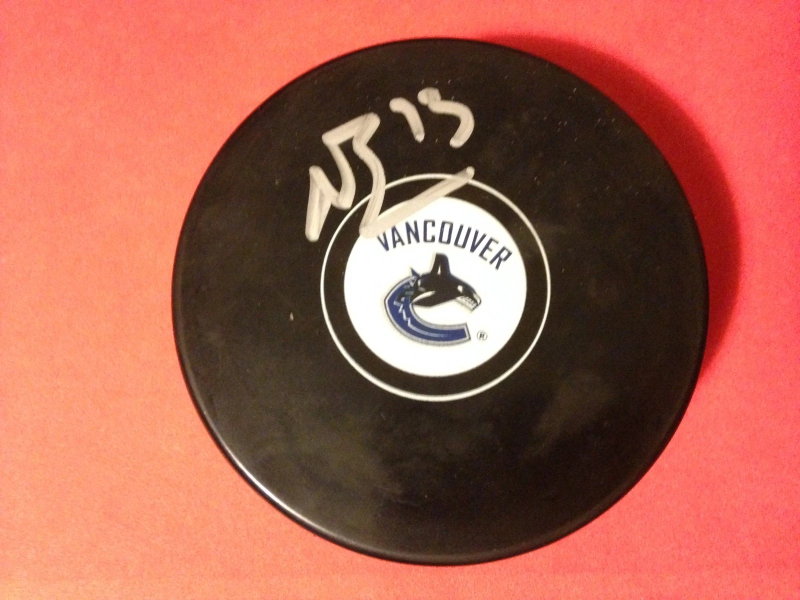 Nick Bonino Canucks Auto Signed Puck