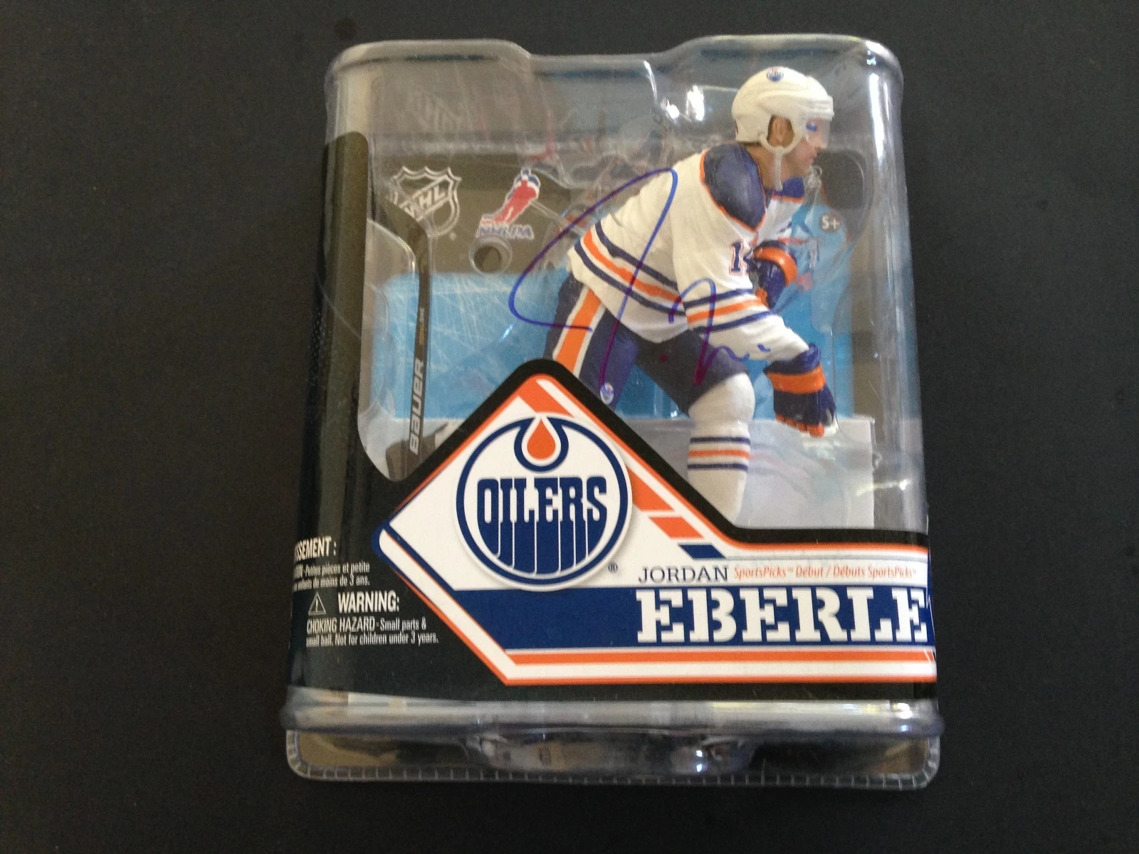 Jordan Eberle Oilers Signed Auto McFarlane Acition Figure Figurine