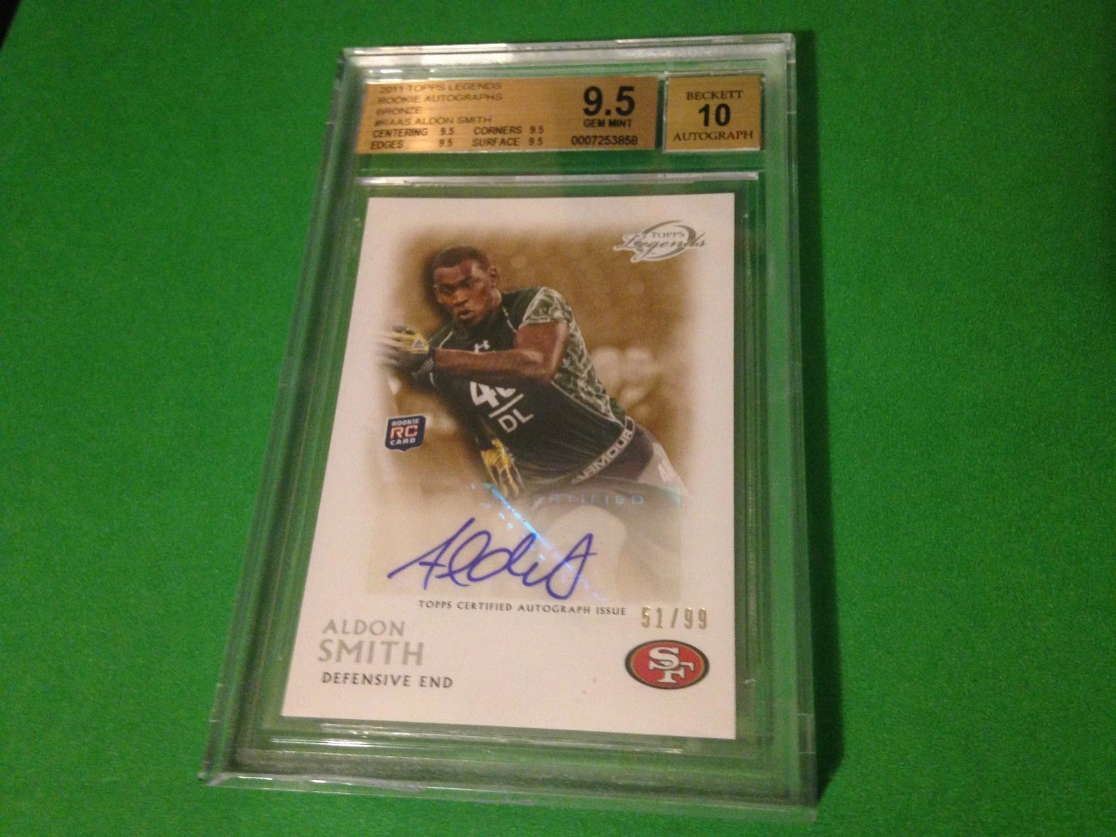 Aldon Smith Raiders 2011 Topps Legends Bronze Rookie /99 BGS 9.5