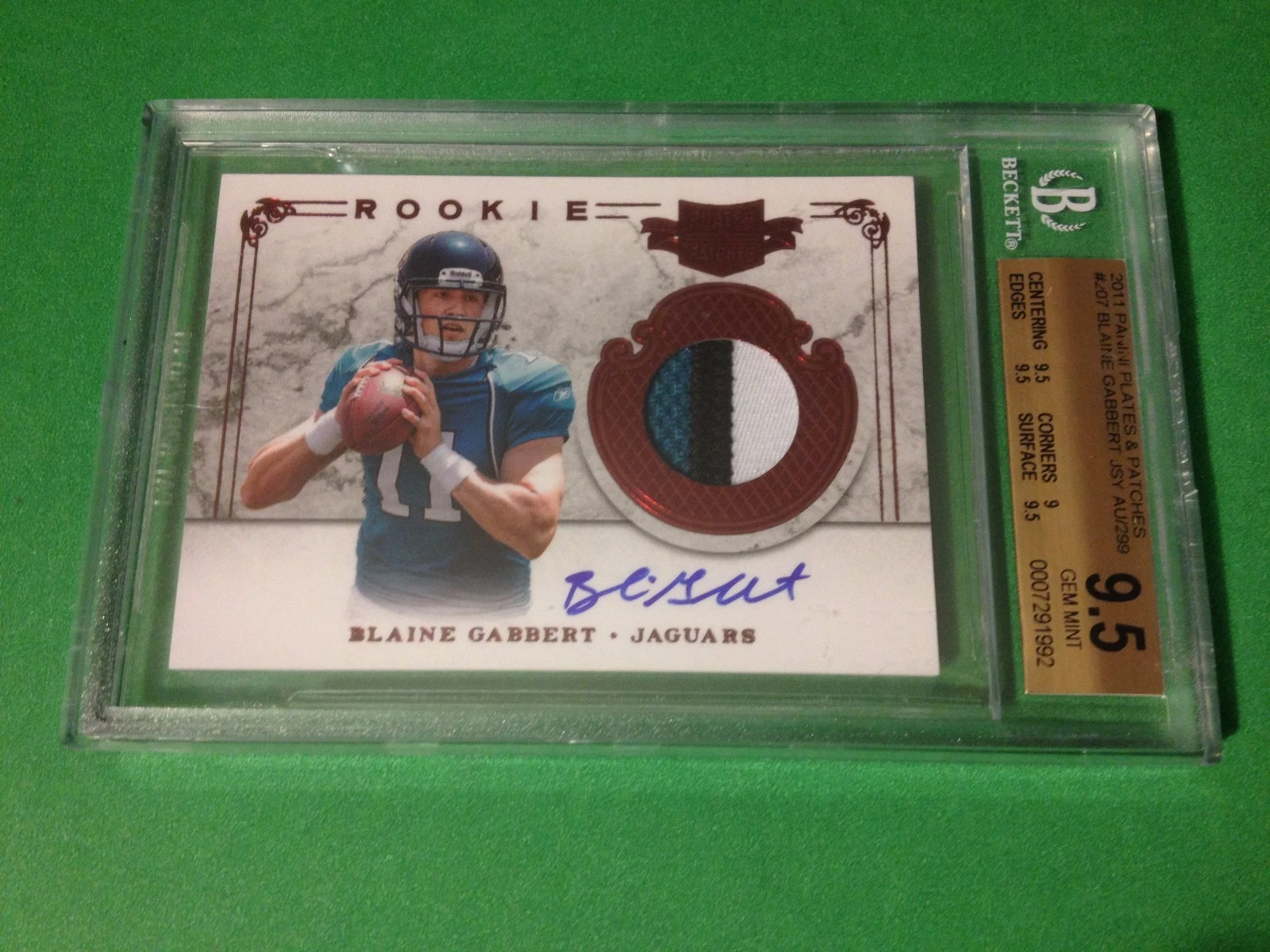 Blaine Gabbert 2011 Panini Plates & Patches /299 Rookie BGS 9.5