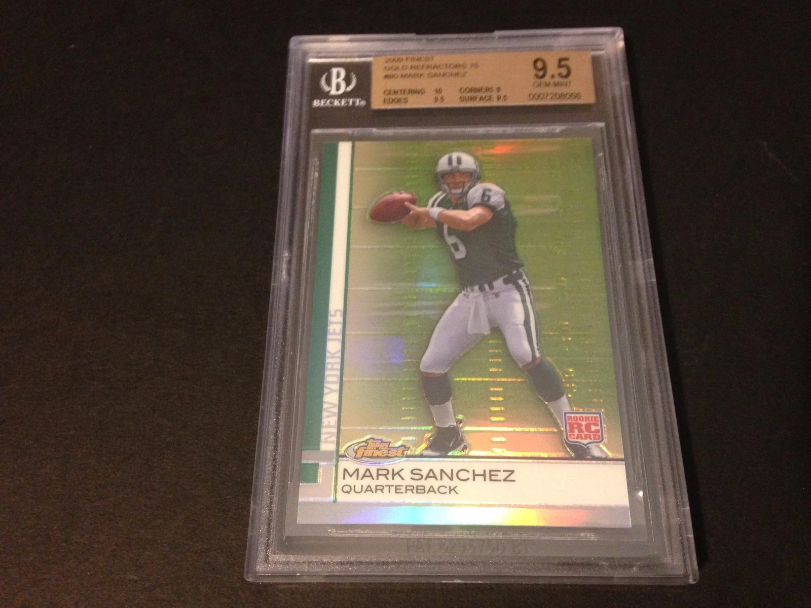 Mark Sanchez 2009 Finest Gold Refractors /75 Rookie BGS 9.5 Gem Mint