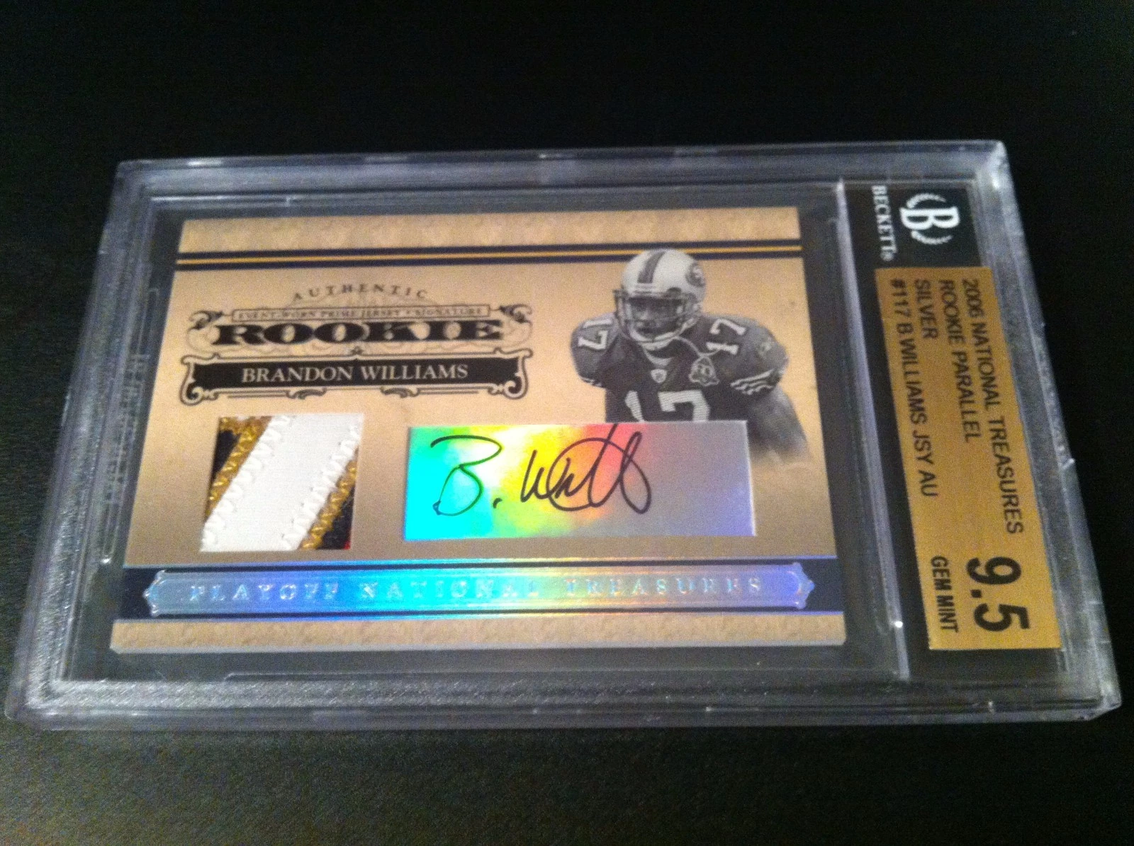 Brandon Williams 2006 National Treasures 3-CLR Jersey Auto /49 Rookie BGS 9.5