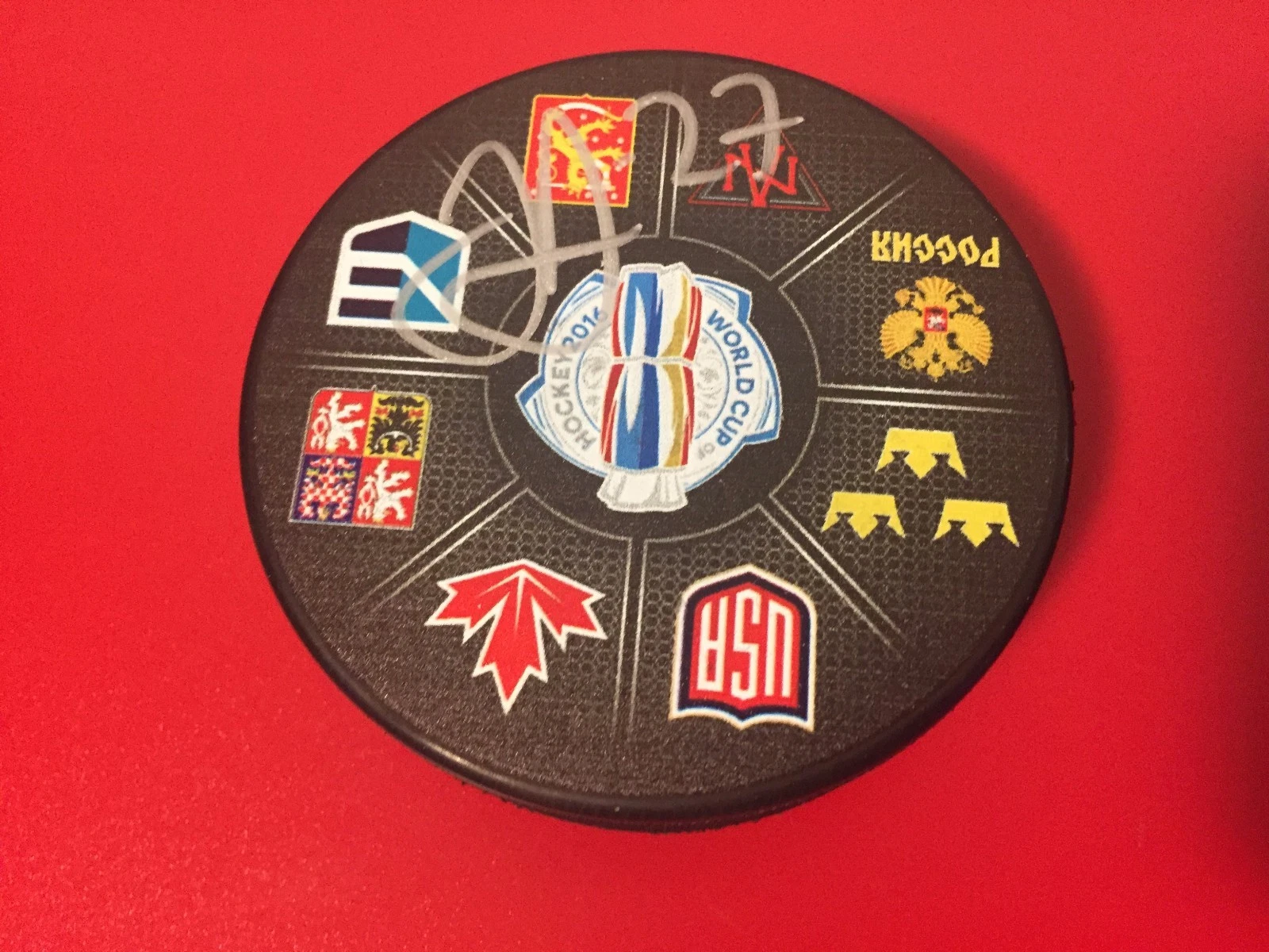 Joonas Donskoi Finland World Cup of Hockey Signed Auto Puck