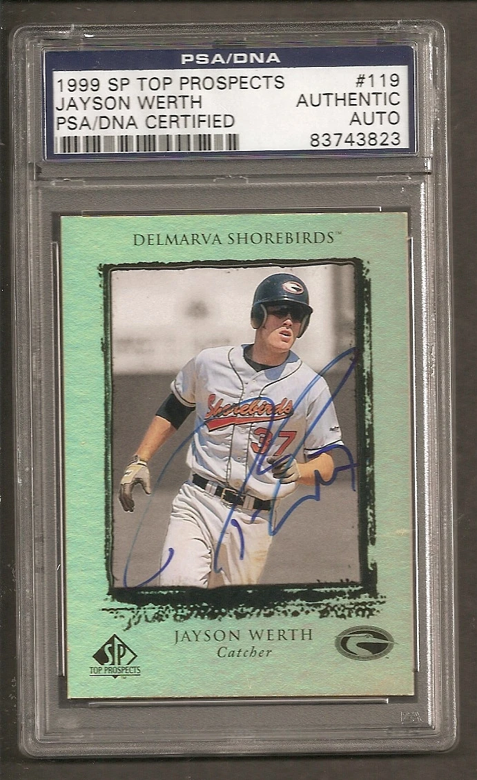 Jayson Werth 1999 SP Top Prospects Rookie Signed Auto PSA/DNA ENCAPSULATED