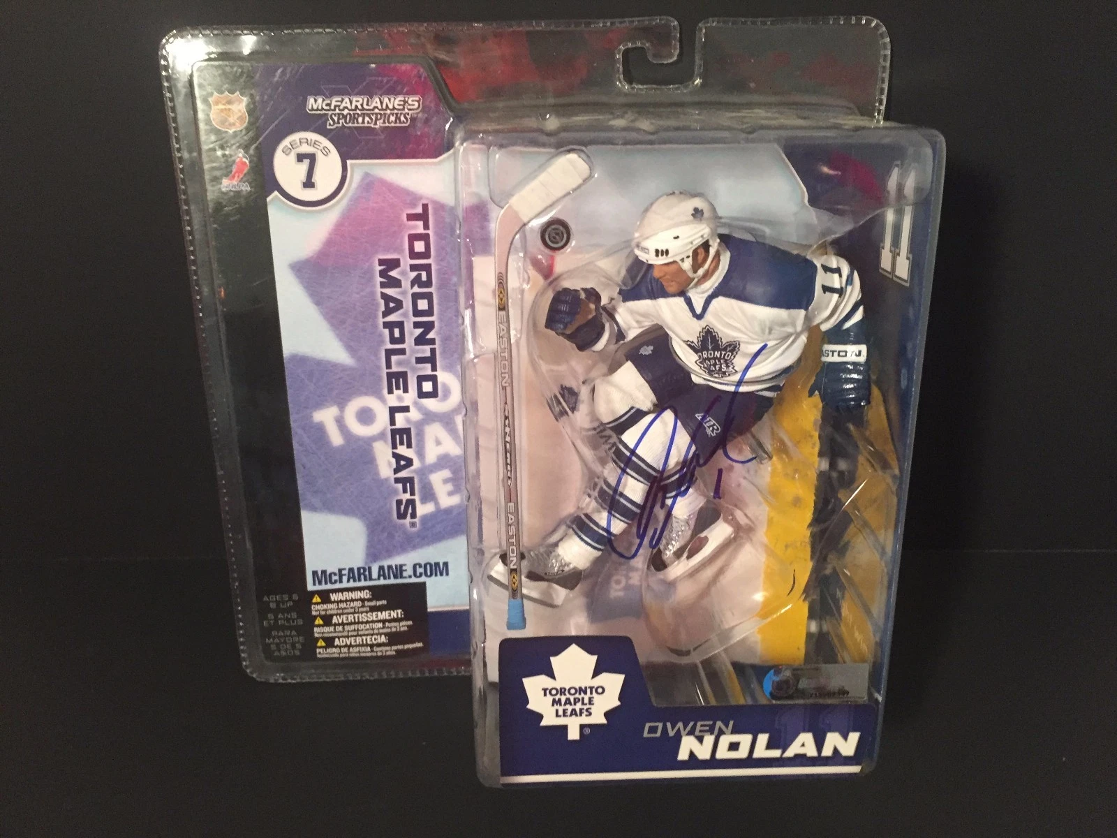 Owen Nolan Sharks Signed Auto McFarlane Action Figure Figurine