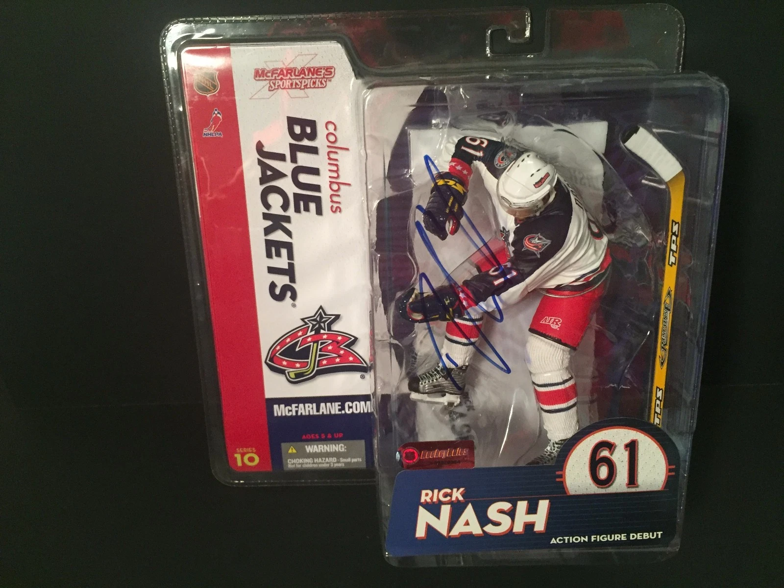 Rick Nash Blue Jackets Signed Auto McFarlane Action Figure Figurine COA