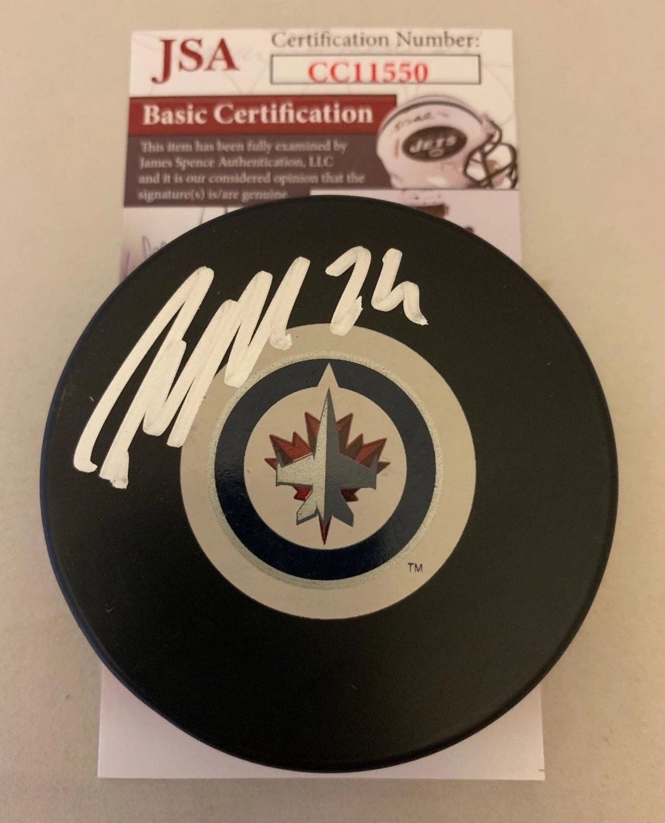 Patrik Laine signed Winnipeg Jets Puck autographed Finland JSA