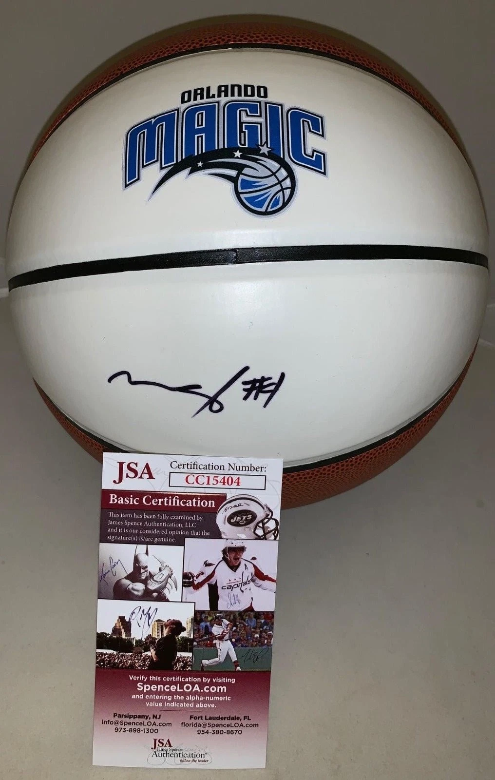 Mo Bamba signed Orlando Magic F/S Full Size Logo Basketball Ball JSA