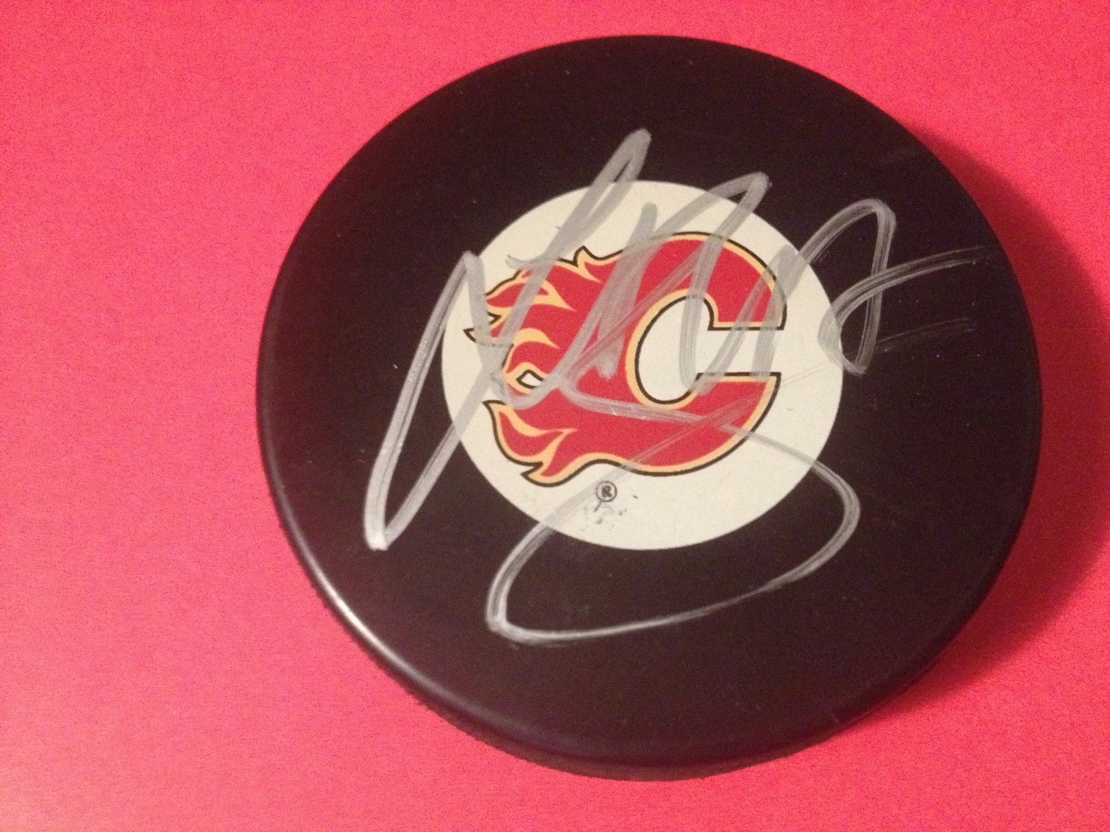 Sven Baertschi Calgary Flames Signed Auto Puck