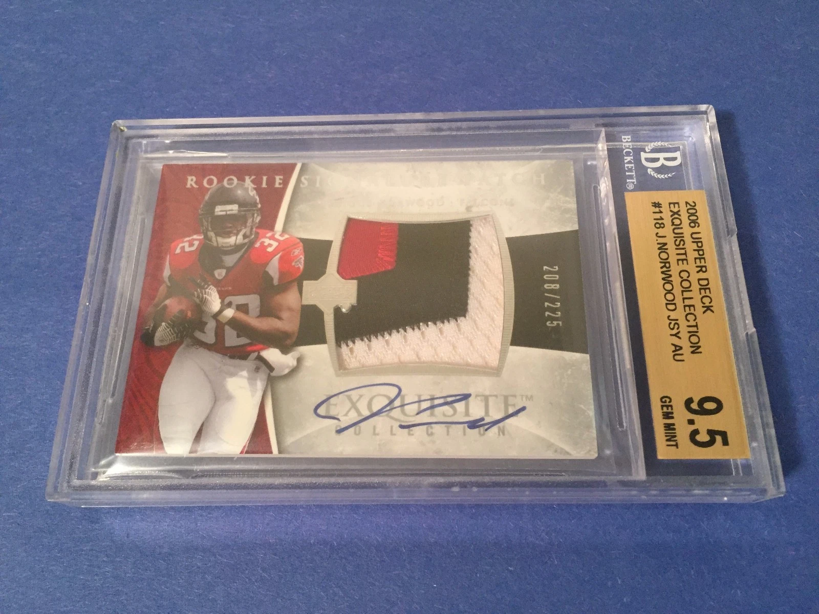 Jerious Norwood 2006 Exquisite Patch Jersey Auto /225 Rookie BGS 9.5