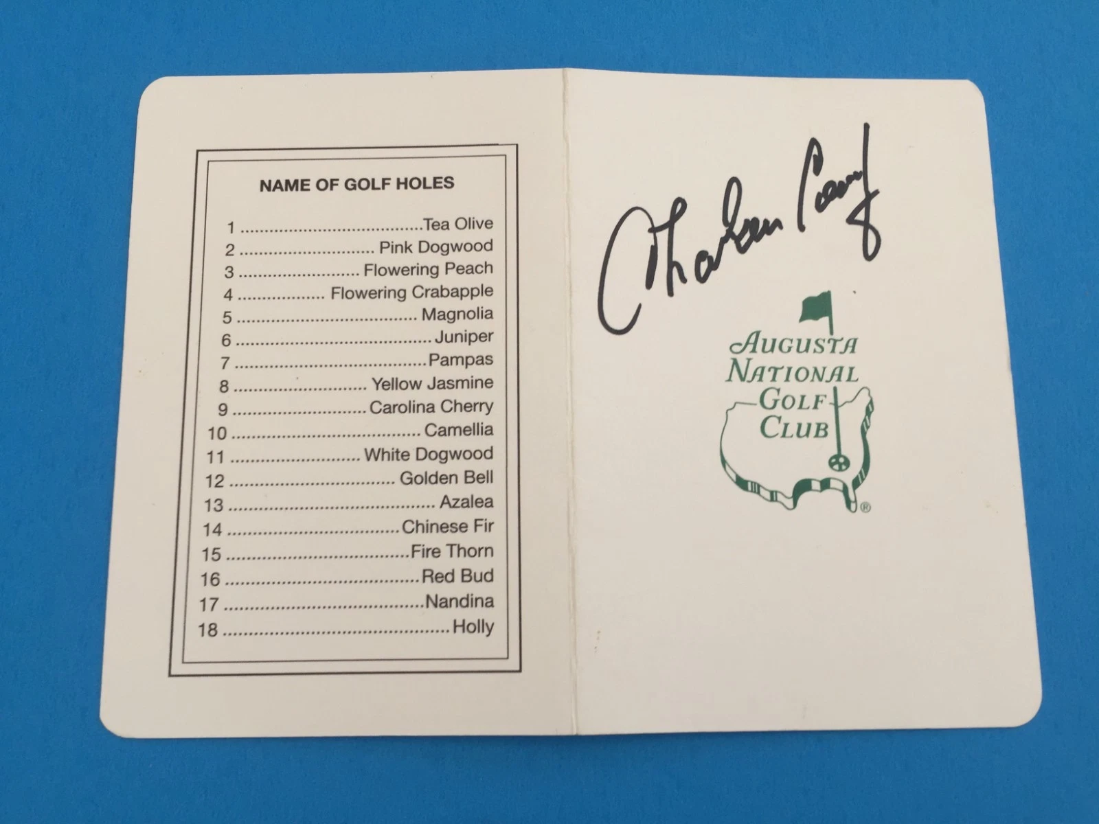 Charles Coody 1971 Masters Champions Signed Auto Scorecard