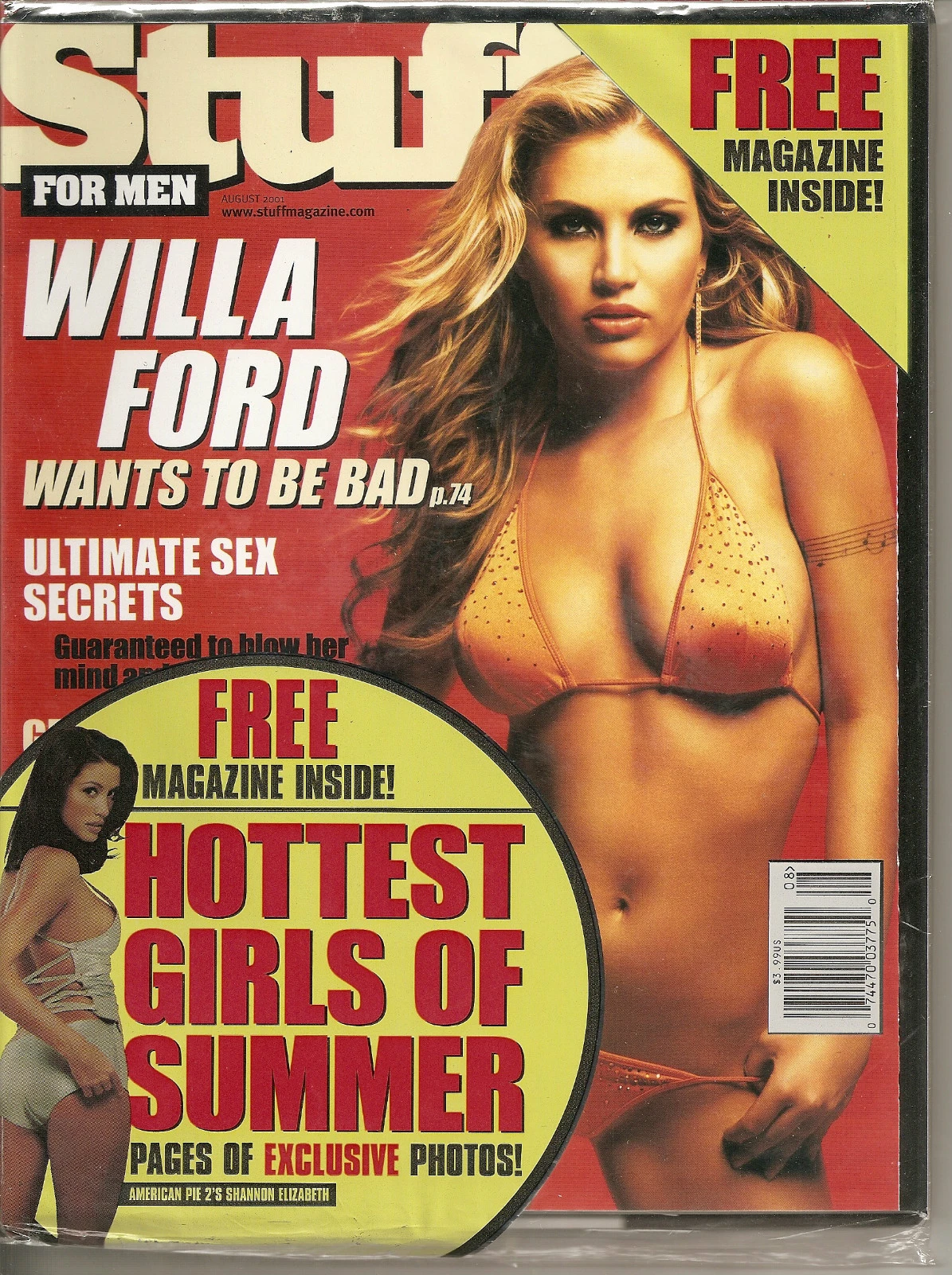 WILLA FORD 2001 STUFF MAGAZINE MAG NEWSTAND EDITION GREAT CONDITION COLLECTIBLE MEMORABILIA