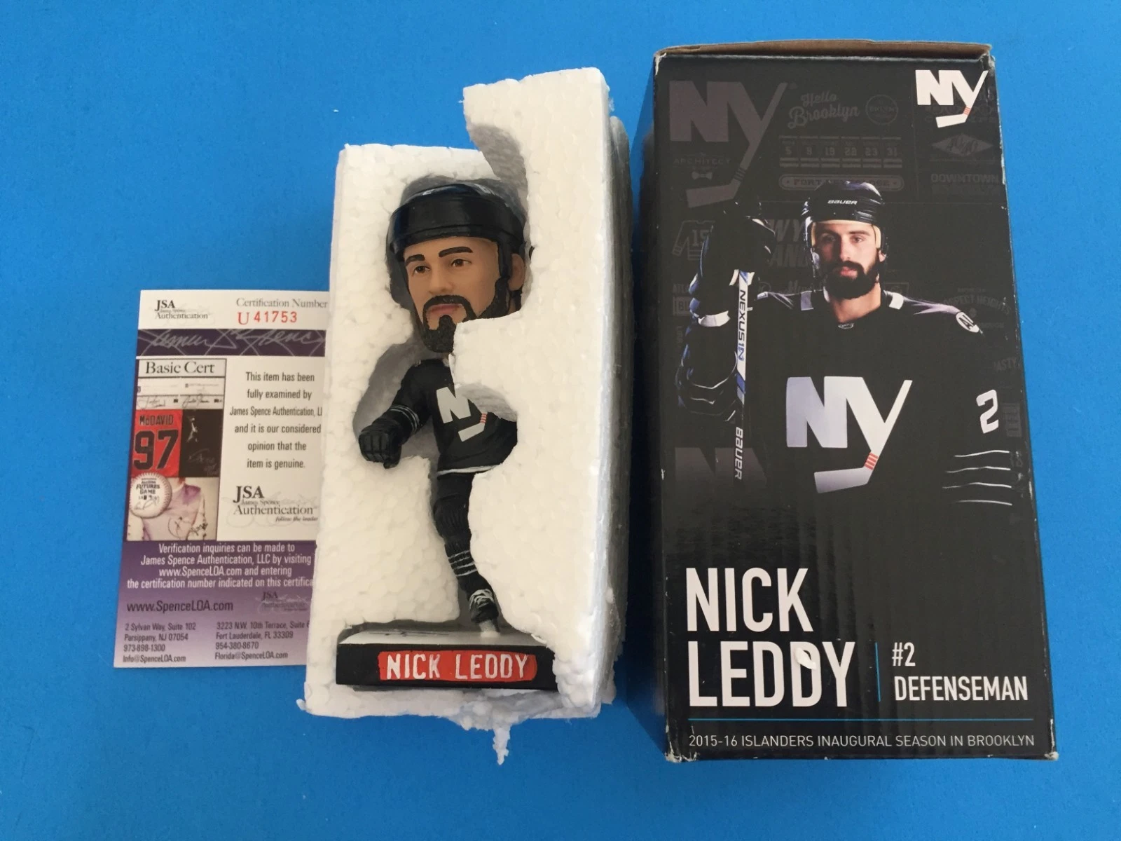 Nick Leddy Islanders Signed Auto SGA Bobble Head JSA Certified COA