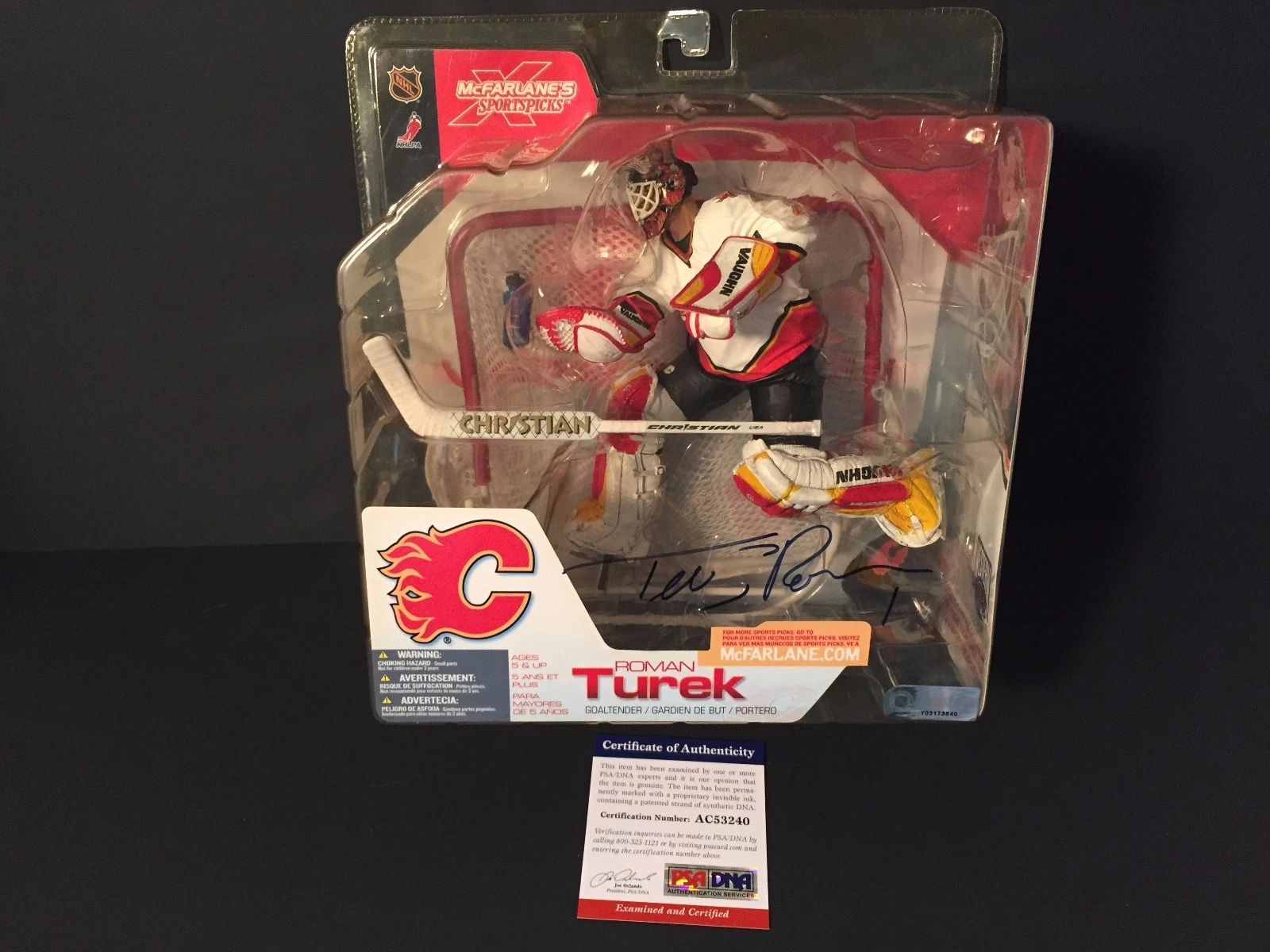 Roman Turek Flames Signed Auto McFarlane Action Figurine PSA/DNA COA