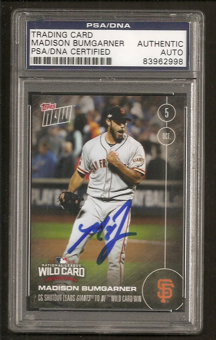 Madison Bumgarner Giants 2016 Topps Card #543-A Signed Auto PSA/DNA ENCAPSULATED