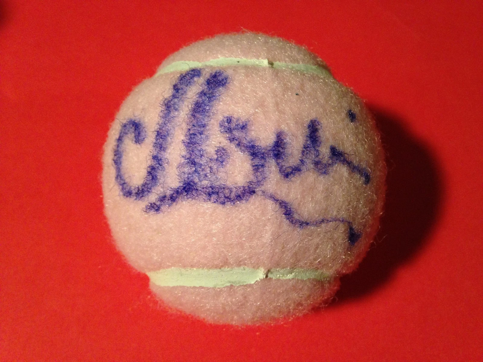 Monica Niculescu Pink Wilson Hope Cancer Research Tennis Ball Signed Auto