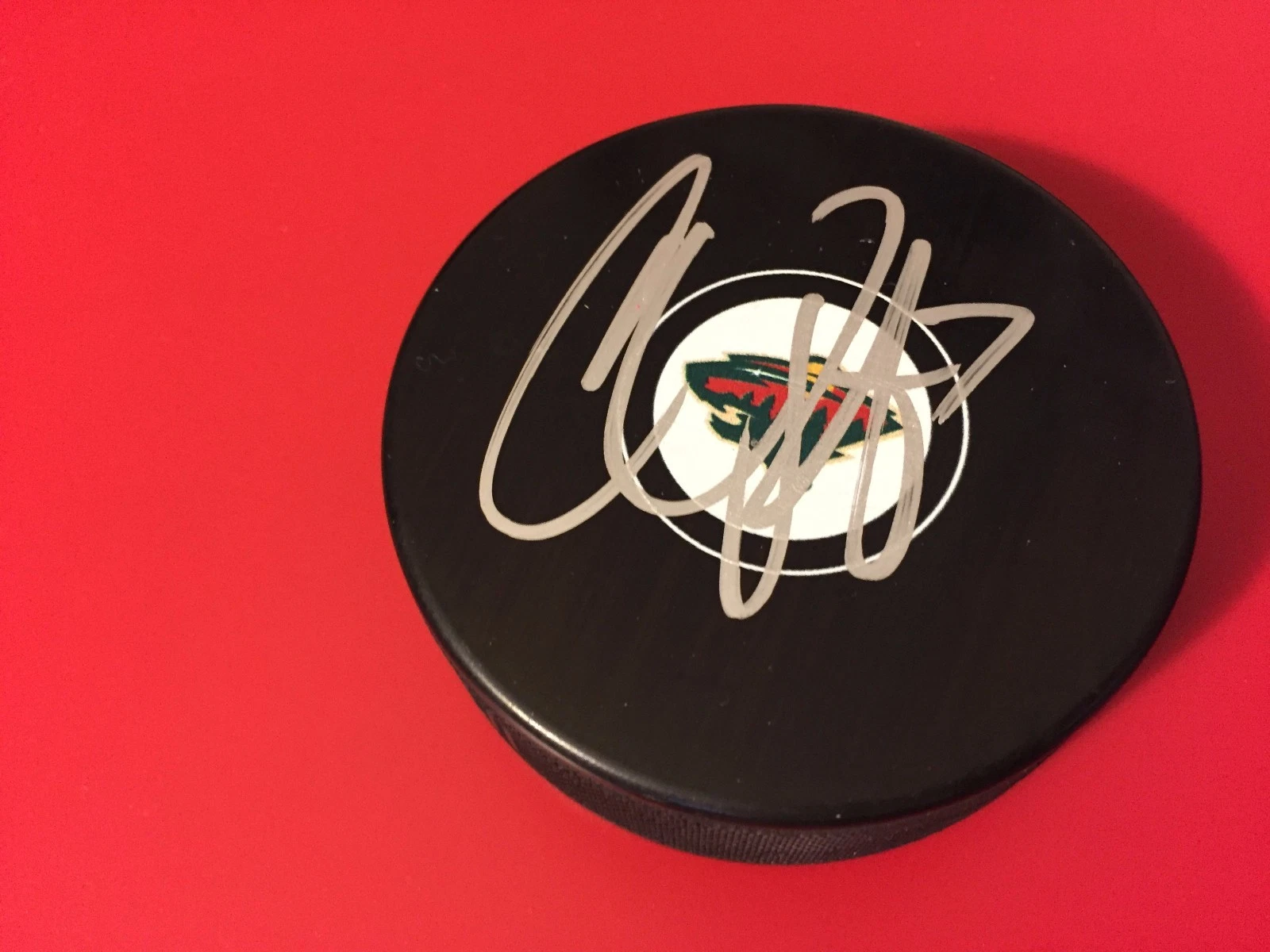 Chris Porter Minnesota Wild Signed Auto Puck