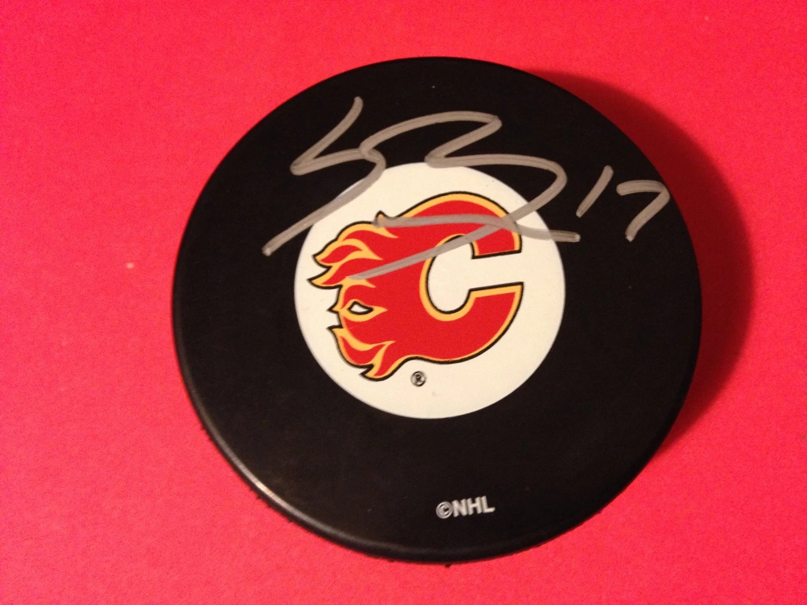 Lance Bouma Calgary Flames Signed Auto Hockey Puck