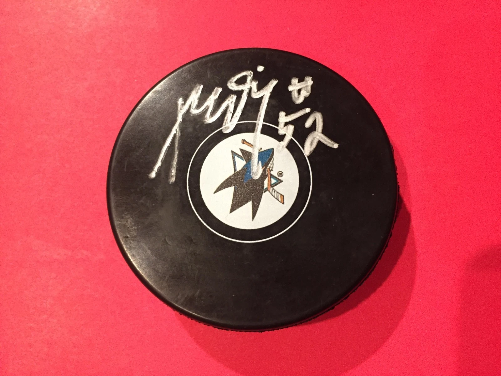 Lukas Radil SHARKS Signed Auto Puck Cube