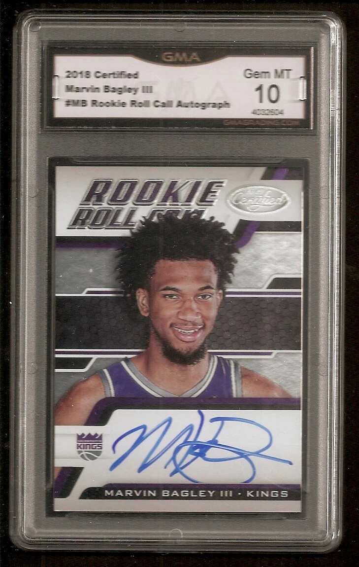 Marvin Bagley III 2018 Certified ROLL CALL Auto Rookie Card GMA 10 Gem Mint