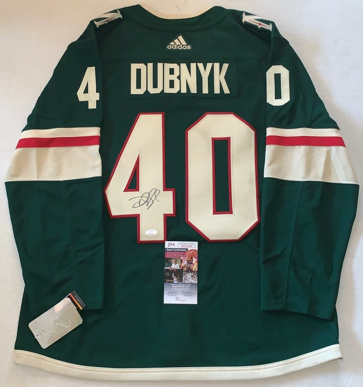 Devan Dubnyk signed Minnesota Wild Adidas Authentic Adizero jersey JSA