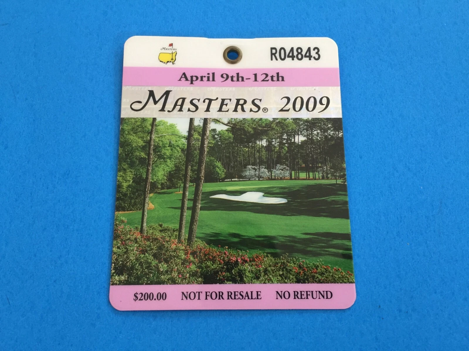 Angel Cabrera Winner Golf Augusta Masters Champions 2009 Weekly Badge Ticket