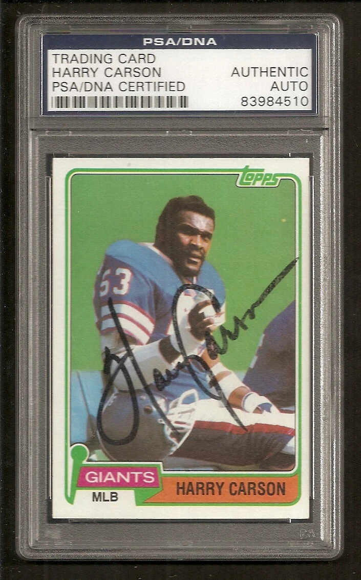 Harry Carson Giants 1981 Topps Signed Auto PSA/DNA ENCAPSULATED