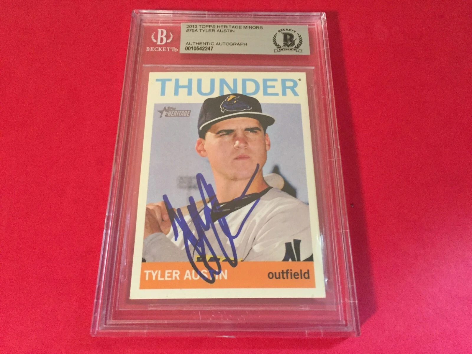 TYLER AUSTIN 2013 TOPPS HERITAGE MINORS SIGNED AUTO BECKETT BAS SLABBED COLLECTIBLE MEMORABILIA