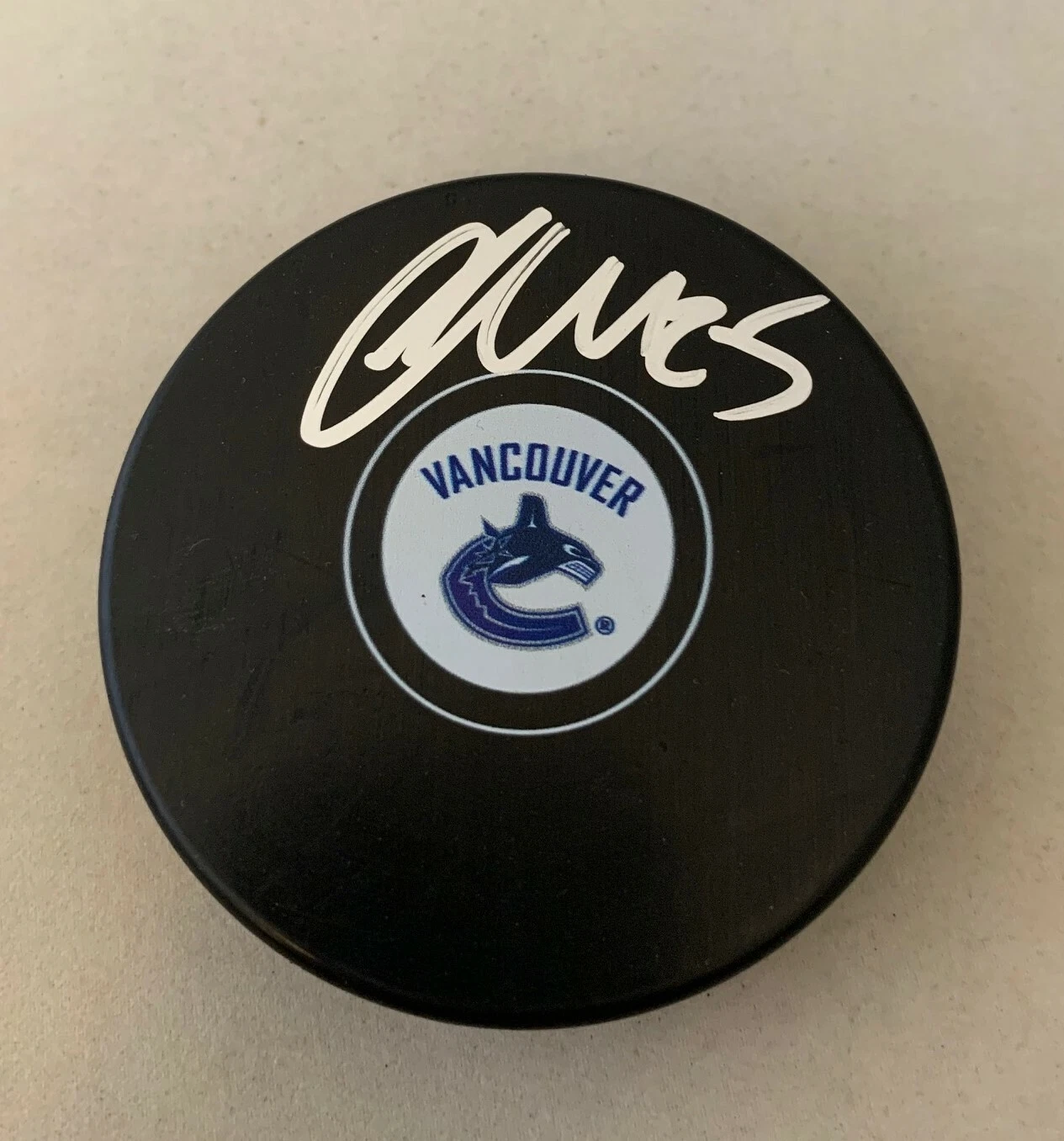 Jacob Markstrom signed Vancouver Canucks Puck autographed