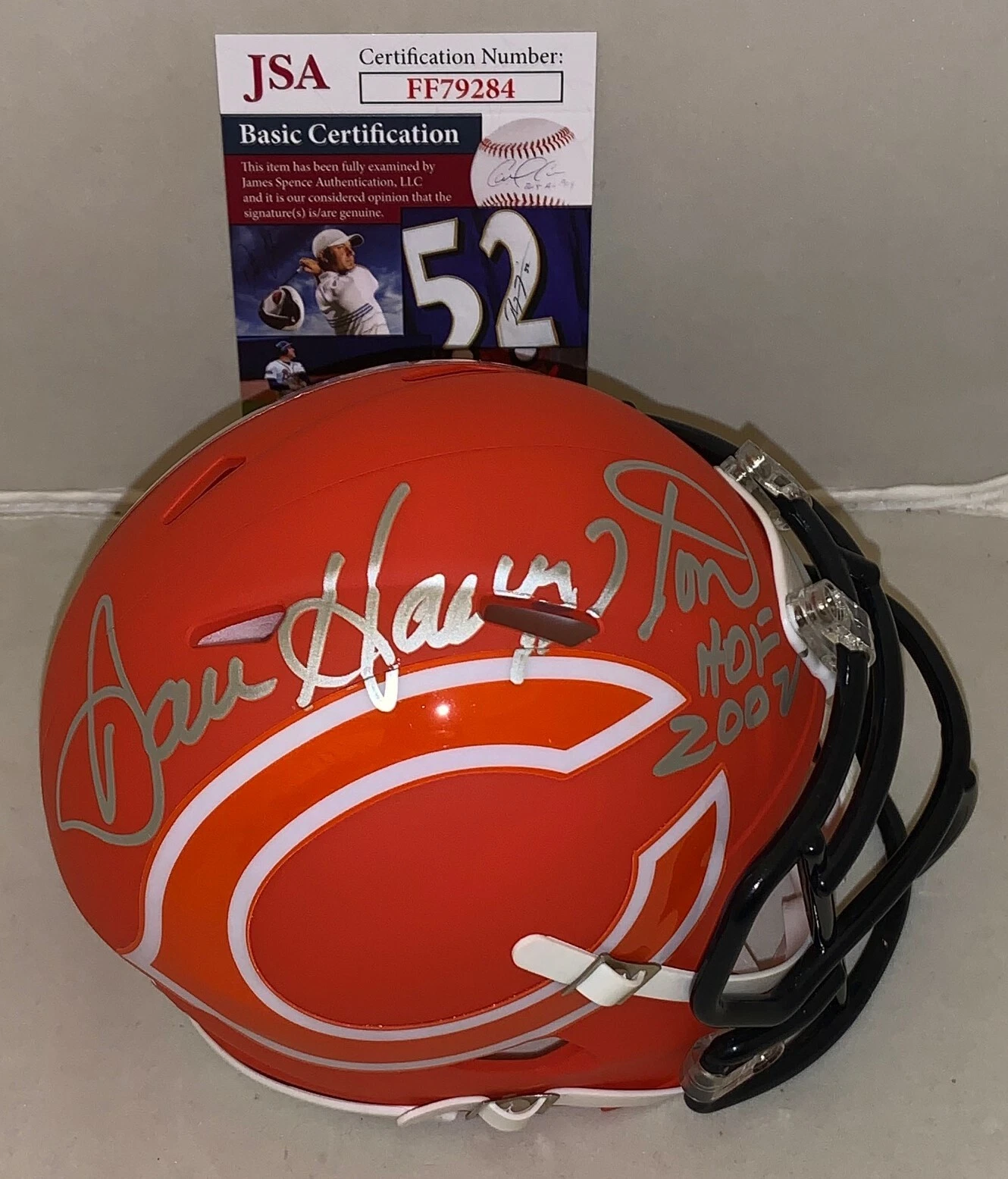 Dan Hampton signed Chicago Bears AMP Speed mini helmet autographed HOF JSA