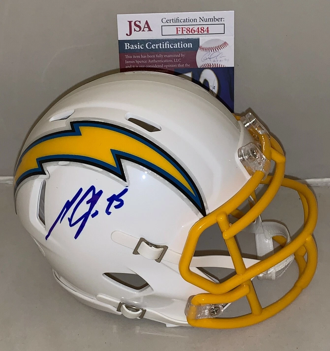 Melvin Gordon signed LA Los Angeles Chargers Speed mini helmet autographed JSA