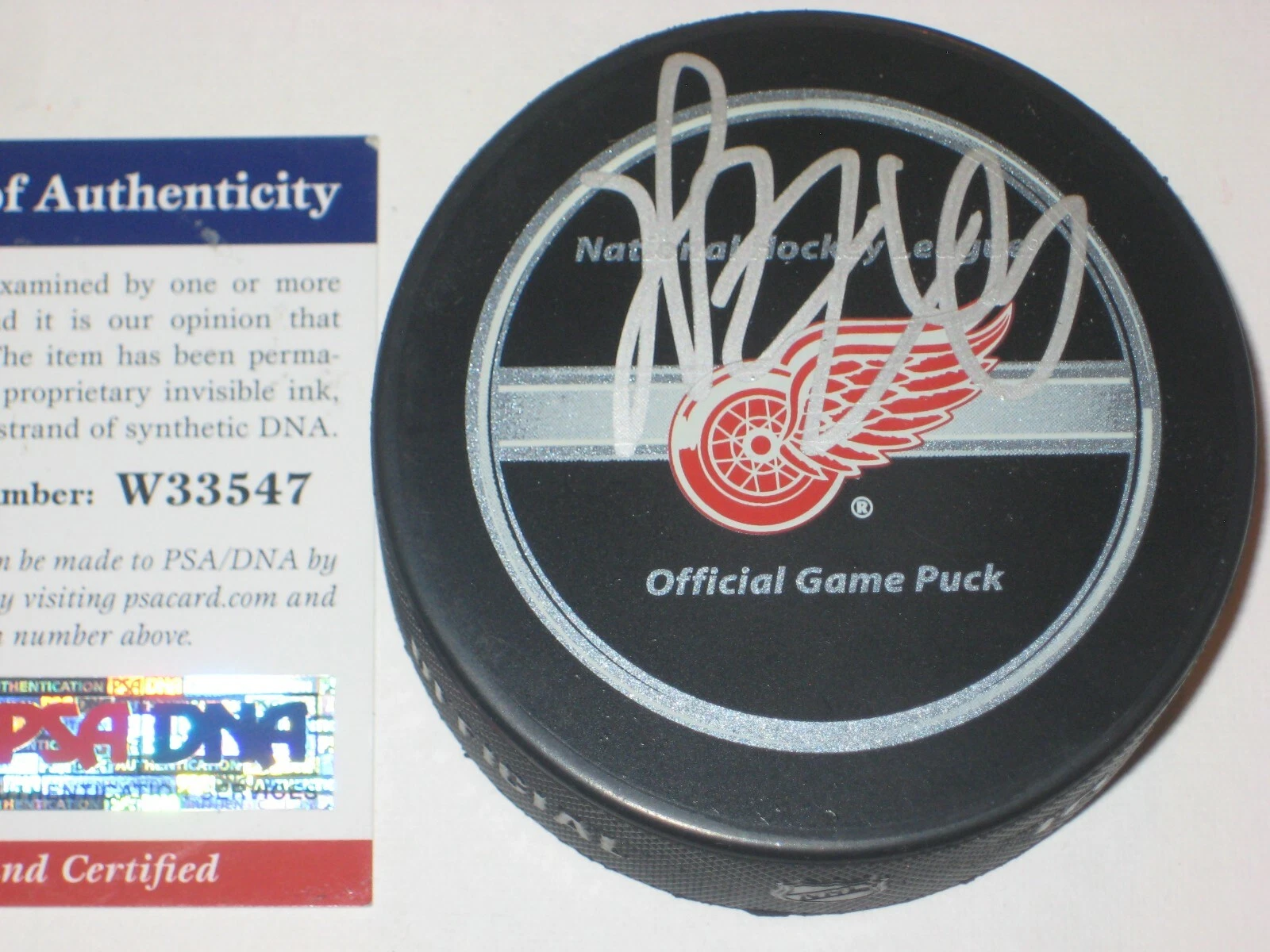 HENRIK ZETTERBERG Signed Detroit RED WINGS Official GAME Puck w/ PSA COA