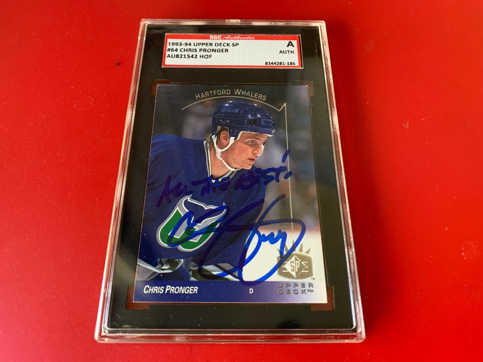 Chris Pronger HOF Whaler 1993-94 UD SP Card Signed SGC Certified
