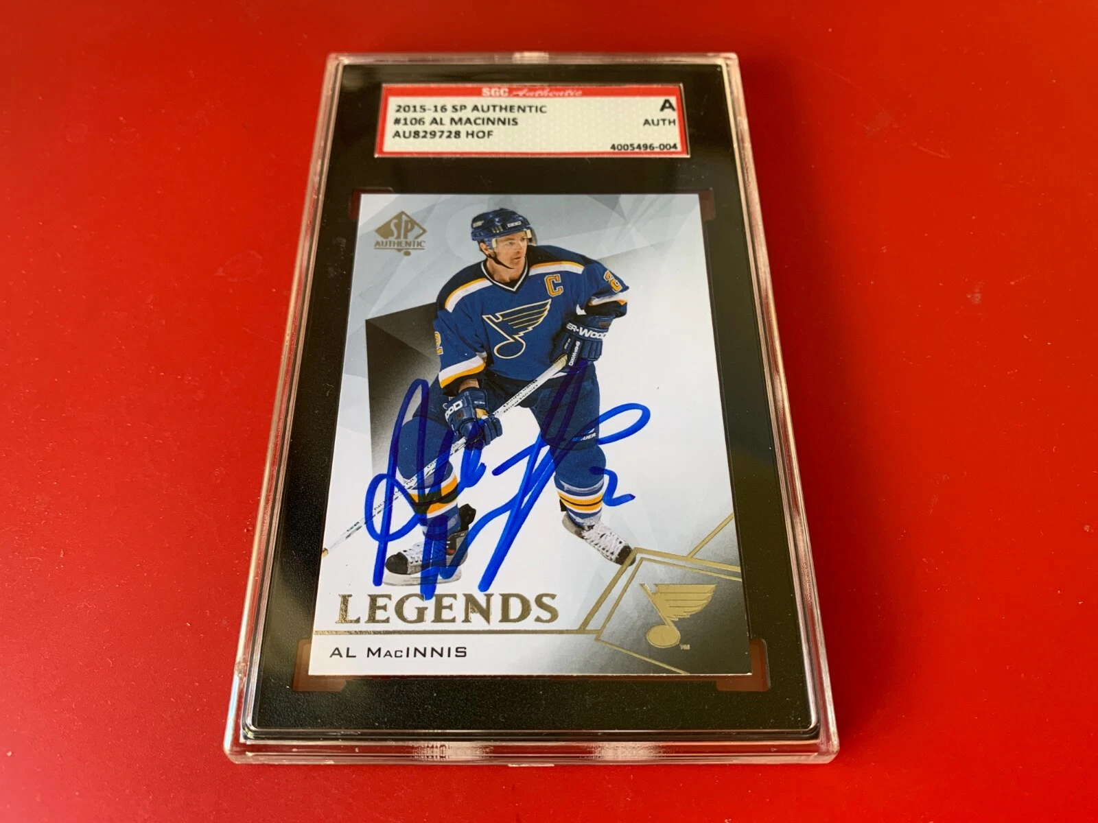 Al MacInnis HOF Blues 2015-16 UD SP Authentic Card Signed Auto SGC Certified