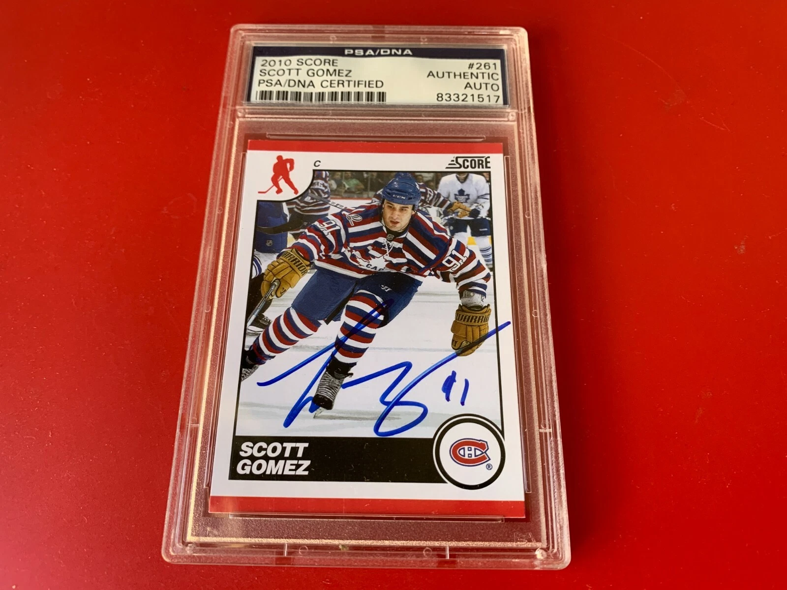 Scott Gomez Devils 2010 Score Card Signed Auto PSA/DNA