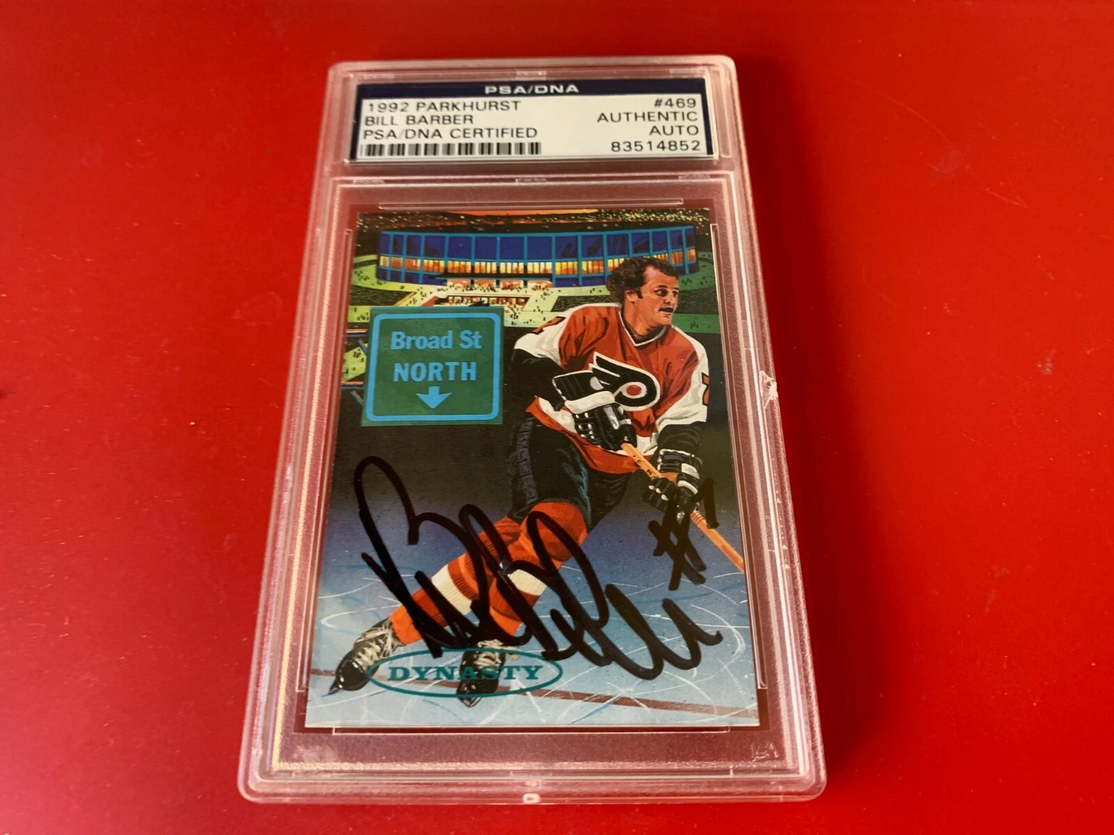 Bill Barber Flyers 1992 Parkhurst Hockey Card Signed Auto PSA/DNA