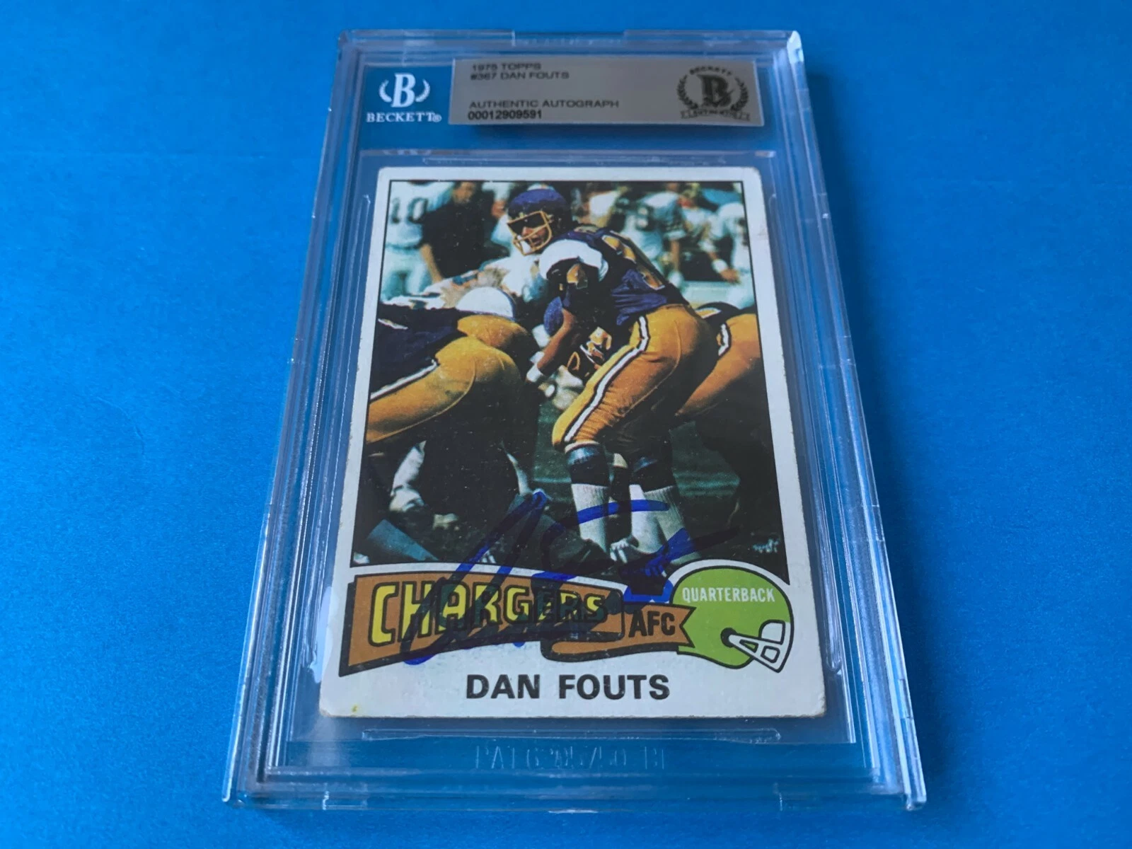 Dan Fouts Chargers 1975 Topps Rookie Card Signed Auto Beckett BAS Slabbed