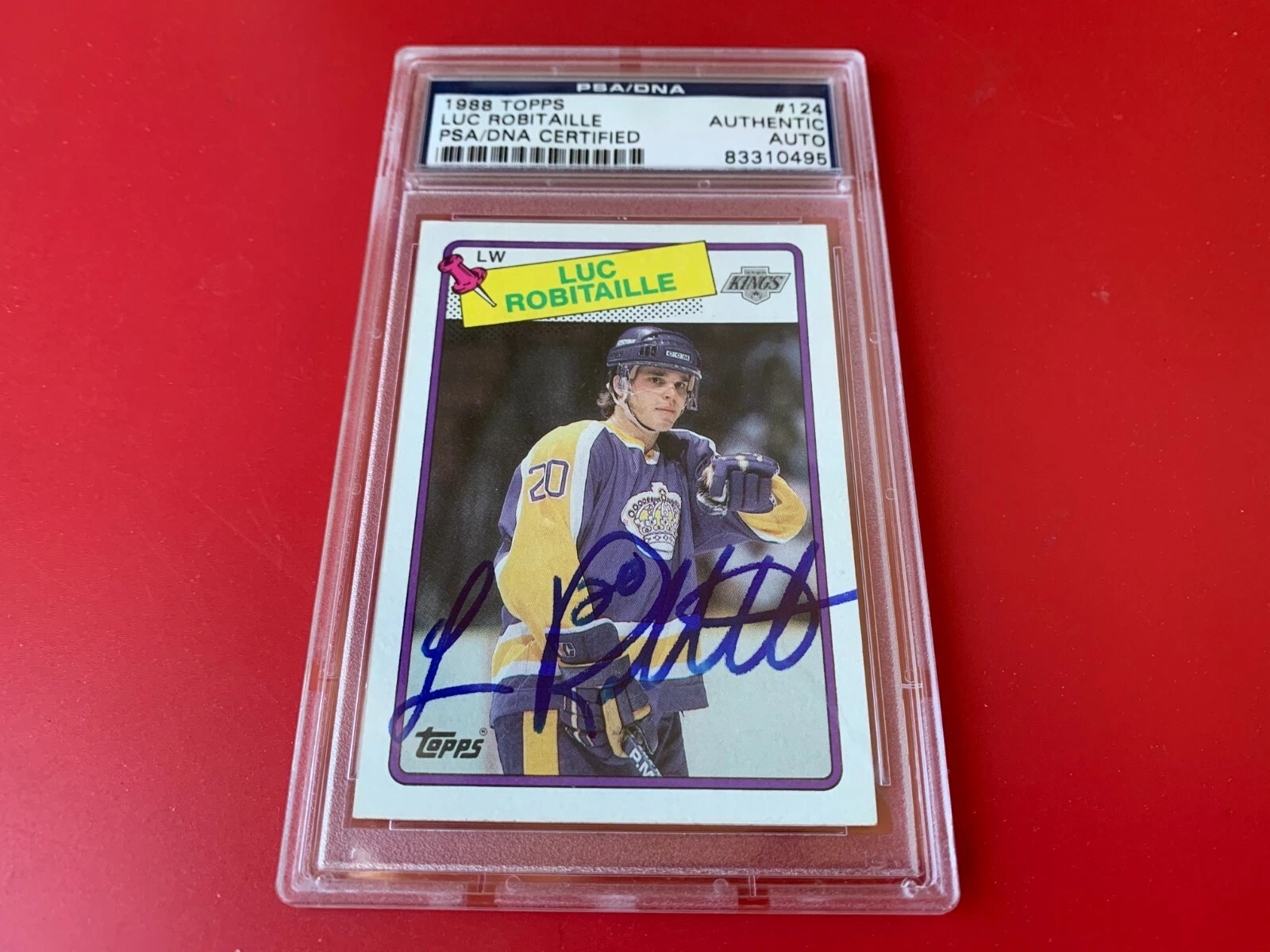 Luc Robitaille Kings 1988 Topps Card Signed Auto PSA/DNA ENCAPSULATED