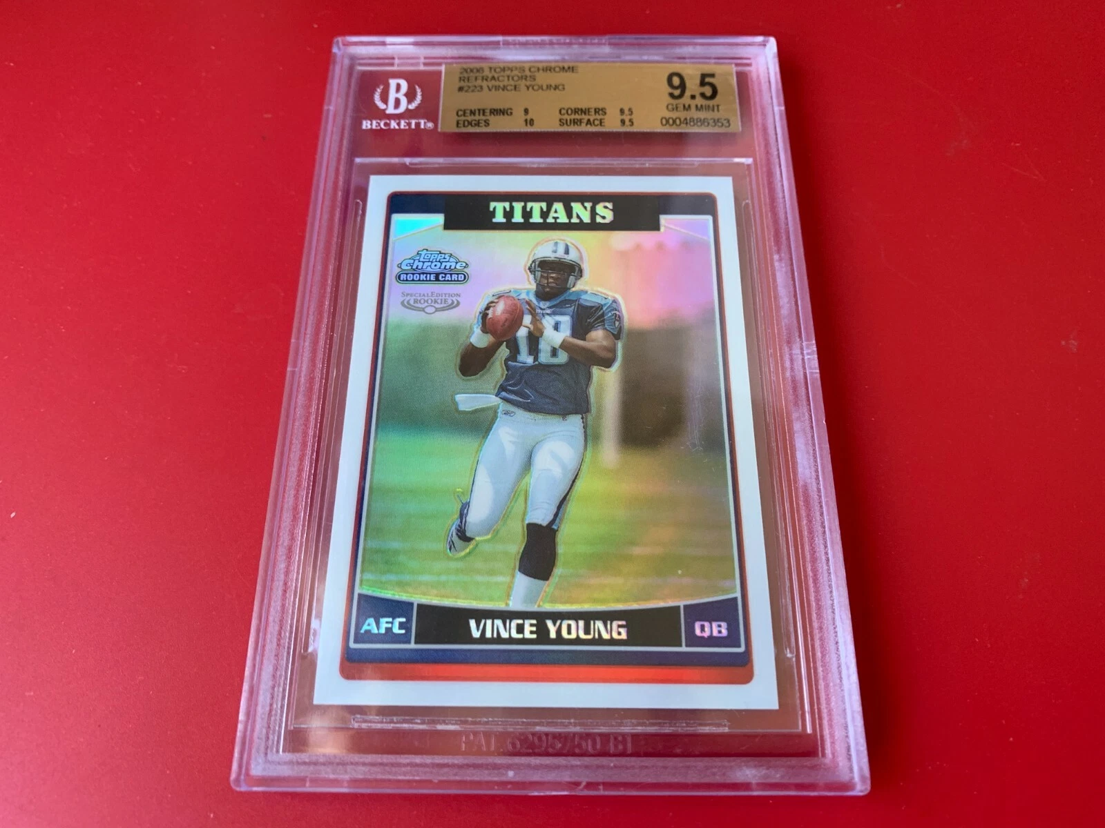 Vince Young 2006 Topps Chrome Refractors ROOKIE Card BGS 9.5 GEM MINT