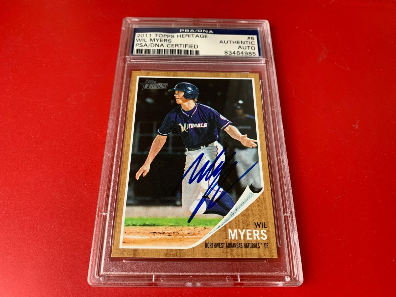 WIL MYERS 2011 TOPPS HERITAGE CARD SIGNED AUTO PSA/DNA SLABBED COLLECTIBLE MEMORABILIA
