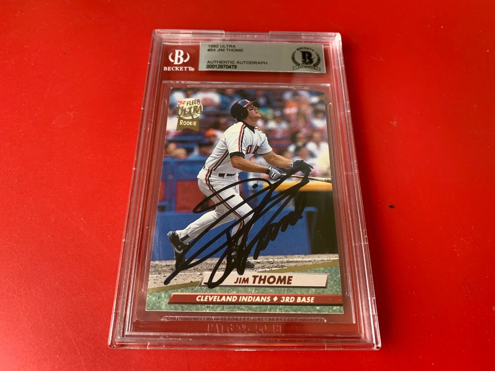 Jim Thome HOF 1992 Ultra Rookie Card Signed Auto Beckett BAS