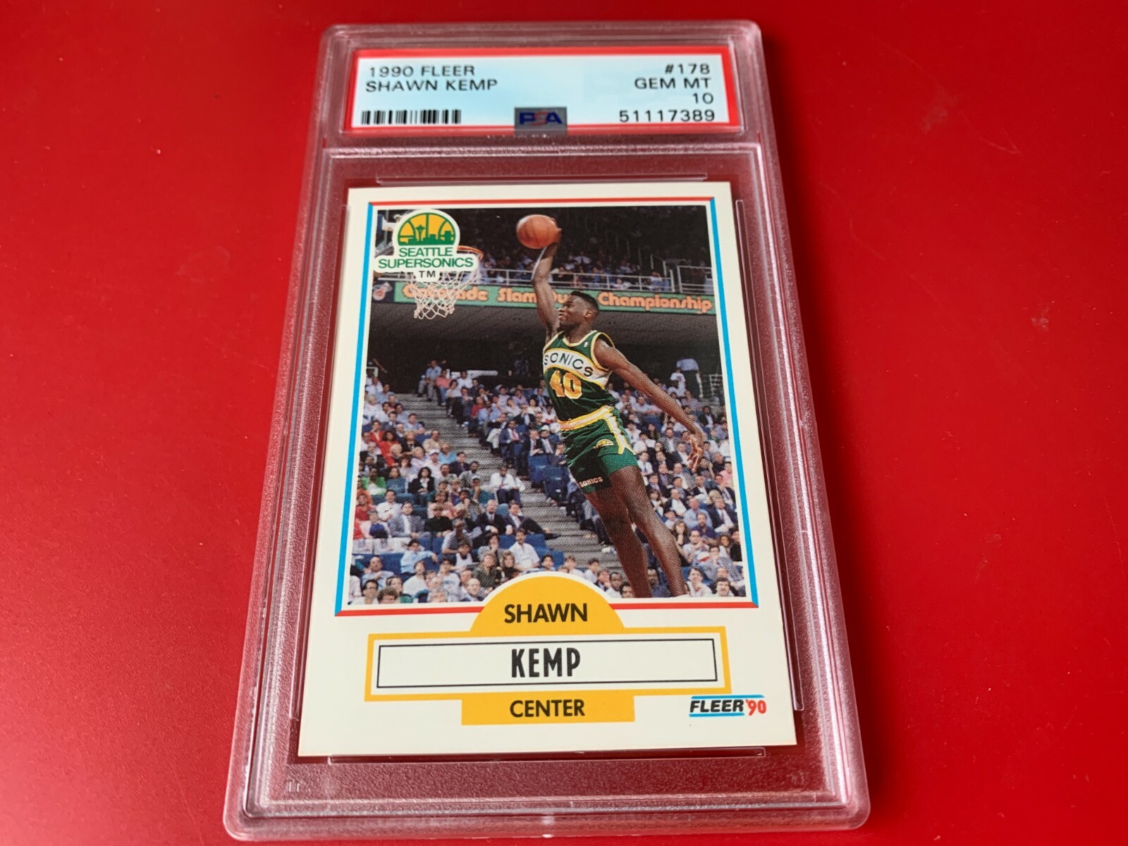Shawn Kemp Supersonics 1990 Fleer Rookie Card PSA 10 Gem Mint